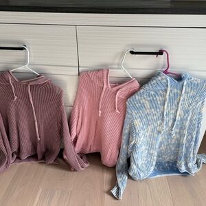 FIVE!! Victoria's Secret Knit Hoodie Lot